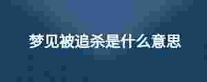 夢見被追殺是什么意思
