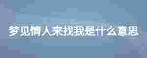 夢見情人來找我是什么意思