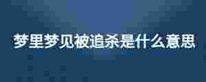 夢里夢見被追殺是什么意思