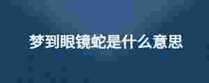 夢到眼鏡蛇是什么意思