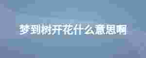 夢到樹開花什么意思啊