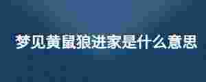夢見黃鼠狼進家是什么意思