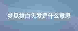 夢見拔白頭發是什么意思