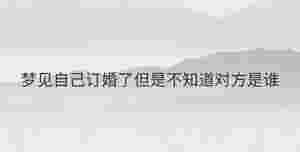 夢見自己訂婚了但是不知道對方是誰