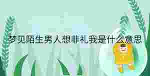 夢見陌生男人想非禮我是什么意思