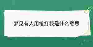 夢(mèng)見有人用槍打我是什么意思
