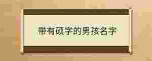 帶有碩字的男孩名字