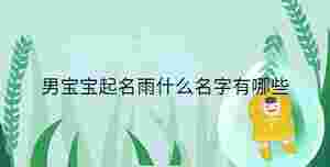 男寶寶起名雨什么名字有哪些