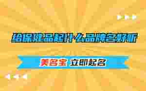 給保健品起什么品牌名好聽