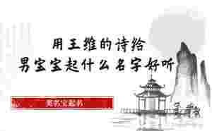 用王維的詩給男寶寶起什么名字好聽