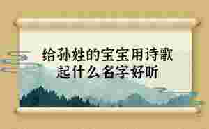 給孫姓的寶寶用詩歌起什么名字好聽
